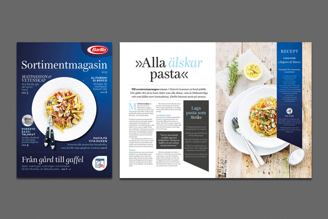 Barilla Foodservice magasin: uppslag och framsida